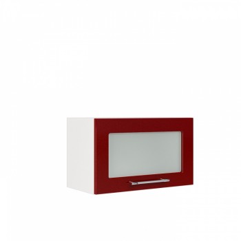 Бруклин ШВГС 600 Шкаф верхний горизонтальный со стеклом (Бетон белый/корпус Белый) в Лебедёвке - lebedyovka.mebel54.com | фото