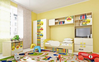 Детская комната Клаксон (Бежевый/корпус Клен) в Лебедёвке - lebedyovka.mebel54.com | фото