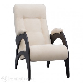 Кресло для отдыха Неаполь Модель 9 без лозы (Венге-эмаль/Ткань Ваниль Verona Vanilla) в Лебедёвке - lebedyovka.mebel54.com | фото