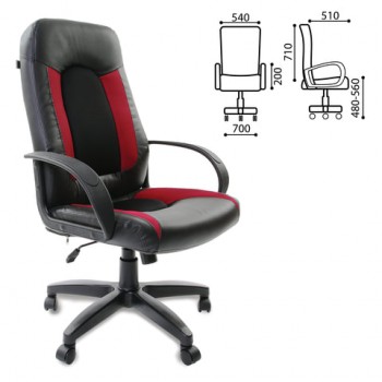 Кресло офисное BRABIX Strike EX-525 (черно-красный) в Лебедёвке - lebedyovka.mebel54.com | фото