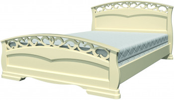 Кровать Грация-1 из массива сосны 1600*2000 Слоновая кость в Лебедёвке - lebedyovka.mebel54.com | фото