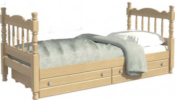 Кровать одинарная Аленка из массива сосны 800*1890 Сосна в Лебедёвке - lebedyovka.mebel54.com | фото