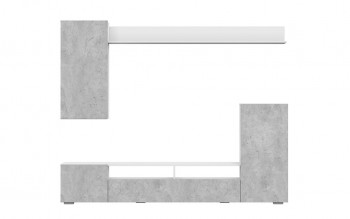 Мебель для гостиной МГС 4 (Белый/Цемент светлый) в Лебедёвке - lebedyovka.mebel54.com | фото