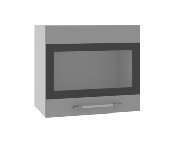 Ройс ВПГСФ 500 Шкаф верхний горизонтальный со стеклом с фотопечатью высокий (Графит софт/корпус Серый) в Лебедёвке - lebedyovka.mebel54.com | фото