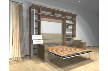 Шкаф-кровать с диваном Каролина в Лебедёвке - lebedyovka.mebel54.com | фото
