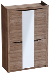 Шкаф трехдверный Соренто Дуб стирлинг/Кофе структурный матовый в Лебедёвке - lebedyovka.mebel54.com | фото