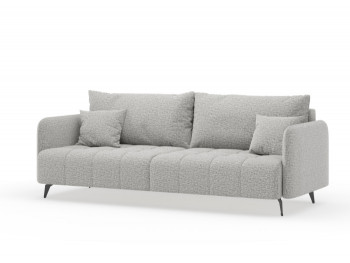 Валериан диван трёхместный прямой Светло-серый, ткань RICO FLEX 108 в Лебедёвке - lebedyovka.mebel54.com | фото